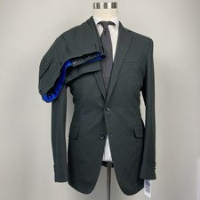 Kenneth Cole Reaction Men's Slim-Fit Stretch Suit Black/Green 42L 35W 32L