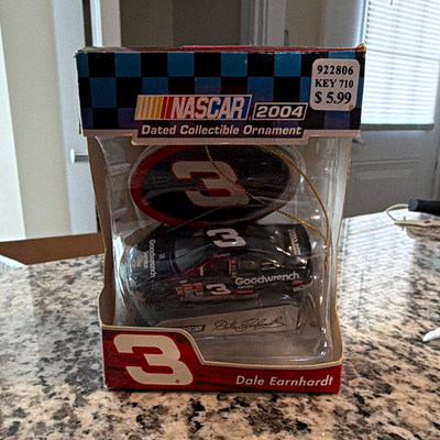 Trevco NASCAR Dale Earnhardt #3 2004 Dated Hanging Car Ornament Plastic