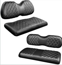 4PCS Golf Cart Diamond Seat Covers Kit,Front and Rear Seat Covers Fits for Ezgo/