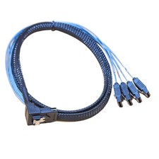 MINI SAS 36P data cable SFF-8087 to 4 SATA 90 degree elbow hard drive cable