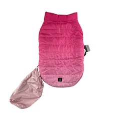 Silver Paw Pet Apparel Dog Puffer Coat Silver Shield Pink Large w/Carry Bag NEW