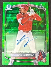 2025 Bowman Sapphire Lucas Ramirez Chrome Prospect Auto Green Refractor /99