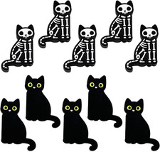 10Pcs Cat Focal Beads for Pens One Side Cat One Side Skeleton Novelty Silicone F