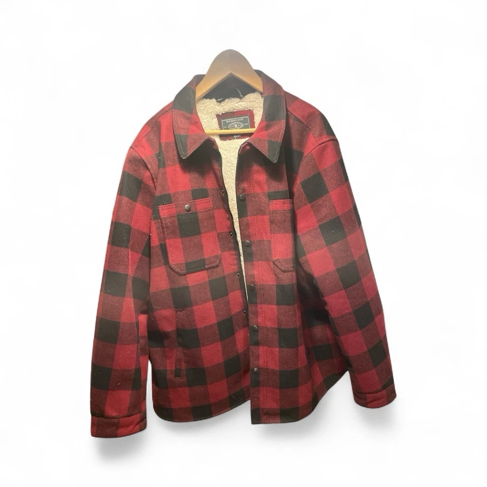 G.H. Bass & Co Sherpa Forrada Buffalo Camisa Chaqueta a Cuadros Roja Negra Para Hombre’s L Foto 2 de 2