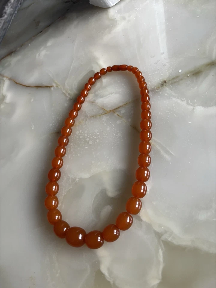 Vintage-Bernsteinkette Butterscotch-Honig-Oliven 69g 60cm - Bild 3 von 4