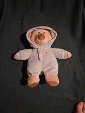 Ty Pluffies PJ Baby Bear Plush Blue Hoodie Pajamas Stuffed Animal 2016 Lovey 10"