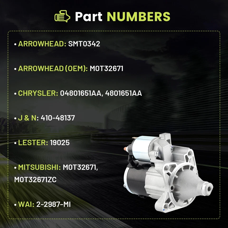Starter For Chrysler 300 Dodge Charger Magnum 2.7 3.5L 2007 2008 2009 2010 19025 Foto 3 de 4