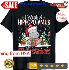 I Want A Hippopotamus For Christmas Xmas Hippo for Kid Women T-Shirt.
