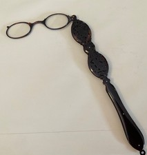RARE Antique Faux Tortoise Folding Lorgnette Spectacles Opera Glasses Victorian