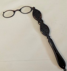 RARE Antique Faux Tortoise Folding Lorgnette Spectacles Opera Glasses Victorian
