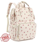 Xunteny Corduroy Diaper Bag Cherry