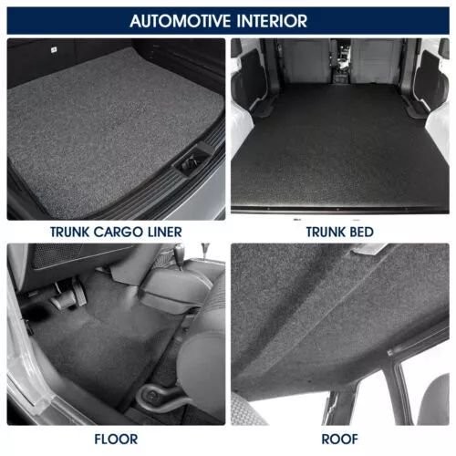 Black Universal Automotive FABRIC FELT CARPET High Quality 40"X70" Car - Picture 10 of 15