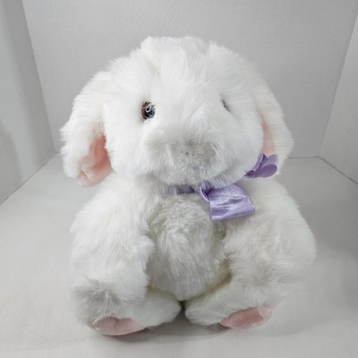 Weinstock Exclusive Easter Bunny Plush White Pink Purple Bow Stuffed Animal Toy