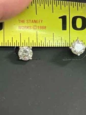 $14000 preowned 14k white gold diamond stud earrings