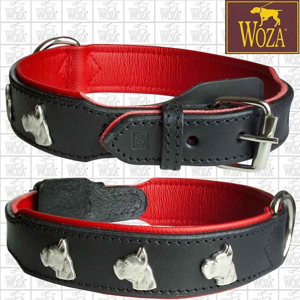 WOZA Premium Hundehalsband BOXER Vollleder Lederhalsband Rindnappa Collar HB2985