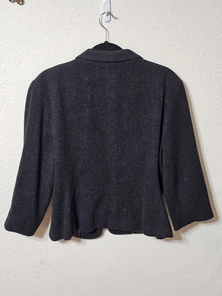 Blazer Harris Wallace negro de un botón mezcla de lana y cachemir para mujer talla 14 Foto 2 de 4