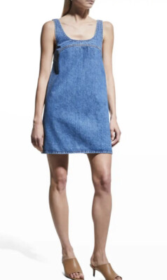 Frame Micro Flare Denim Mini Dress, Size Large NWT | eBay Frame Micro Flare Denim Mini Dress, Size Large NWT | eBay