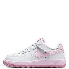 Little Kid's Nike Force 1 Low EasyOn White/Pink Foam Sz 8c FN0237 100