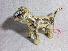 Victoria's Secret Pink VS Plush Metallic Gold Dog Stuffed Animal