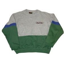Bugle Boy Sweatshirt Boys L Vtg Color Block 90s Pullover Gray Green Blue