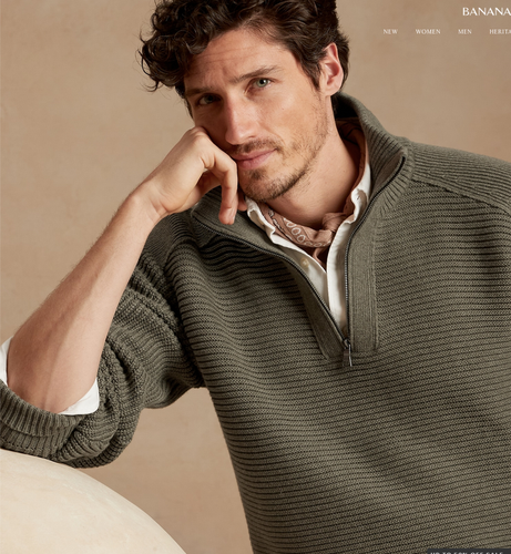 Banana Republic Half Zip Sweater Seal 