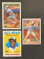 1988 Topps Tim Raines 3 Cards (#720, #403, 88T All Star #12)