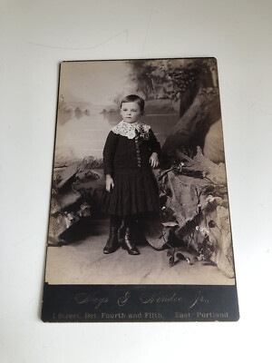 Antique Cabinet Photo Victorian Clothing Fashion Young Boy Dress