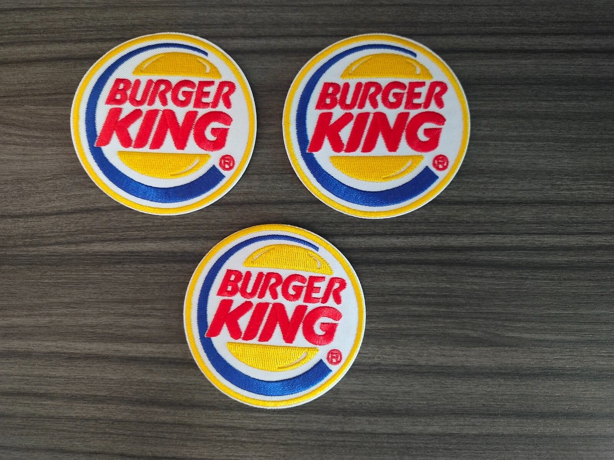 3 pcs Logo BURGER KING Patch Embroidered Iron or Sew on Coat