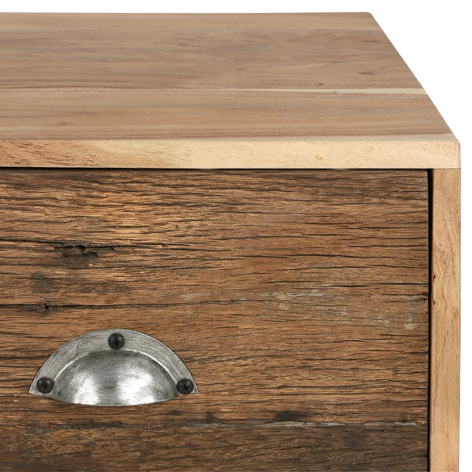 WOMO-DESIGN Mesa multimedia salón soporte consola mueble madera industrial 110cm - Imagen 3 de 4