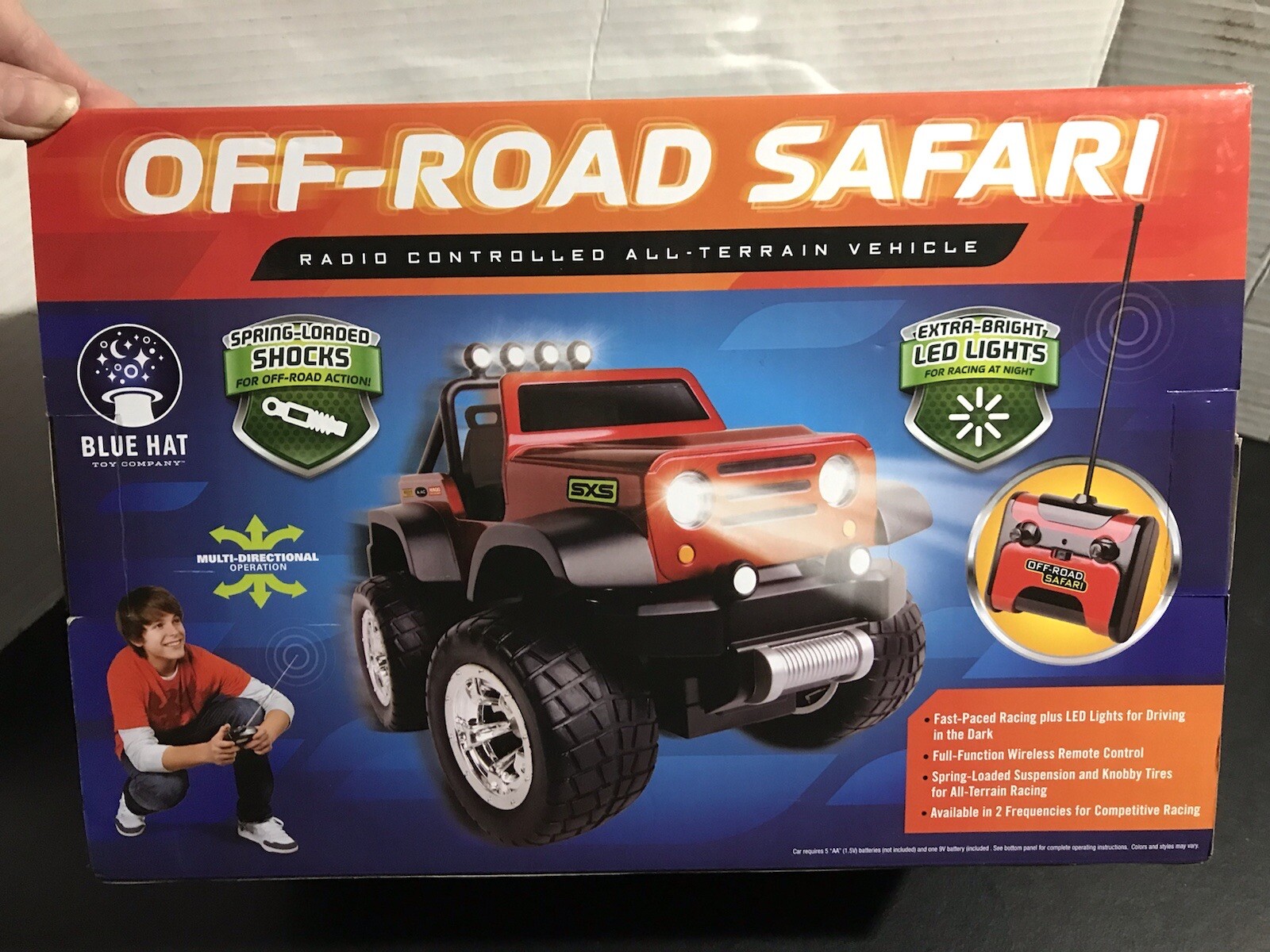 Radio Controlled All Terrain Vehicle Black Wireless Blue Hat Toy Off Road Safari