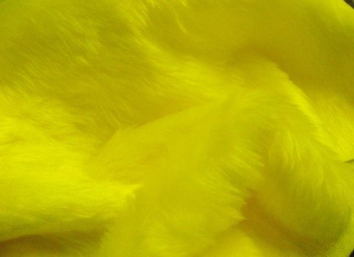 Plain Fun Faux Fur Fabric Material - YELLOW