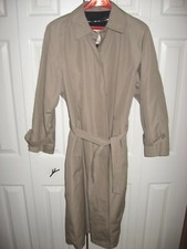 Womens Tan Clipper Mist Belted Lined Trenchcoal Winter Coat 14 Regular