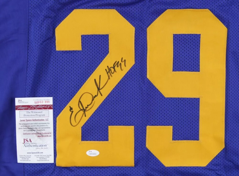 Eric Dickerson Signed L.A. Rams Throwback Jersey Inscribed