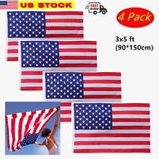 4 Pack 3'x5'FT USA US U.S. American Flag Polyester Stars - Fast Shipping