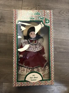 Vintage 1991 Brinn’s Collectible Porcelain Doll Includes Doll Stand New In Box