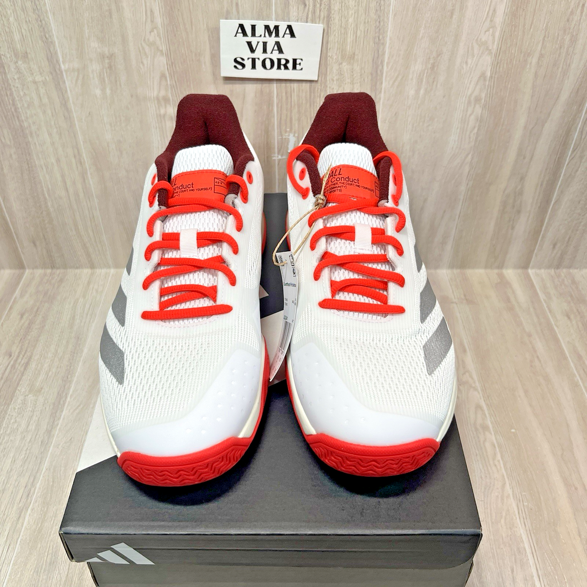 Adidas CourtFlash Pickleball M Shoes White Fuchsia JQ3241 Men\'s Size 10.5 NEW Adidas CourtFlash Pickleball M Shoes White Fuchsia JQ3241  main image 2