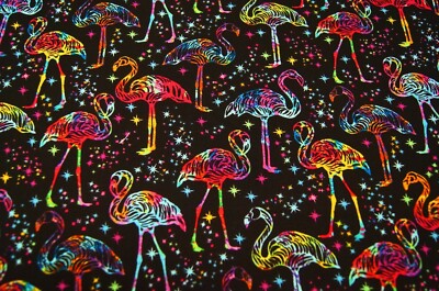 Patchworkstoff Timeless Treasures Fabrics Bird 7950 50x110cm Flamingos schwarz  