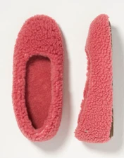 NEW EMU AUSTRALIA x ANTHROPOLOGIE PINK MIRA SHEEPSKIN BALLET SLIPPERS SHOES 7