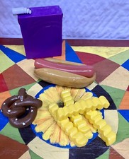 Play Food Fun For Tikes Picnic Lunch JUICE BOX HOTDOG FRIES PRETZEL LOT PF2-JPFD