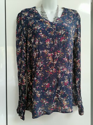 NOA NOA Blue Floral Blouse Top Size 40 Uk 12 ditsy Floral 