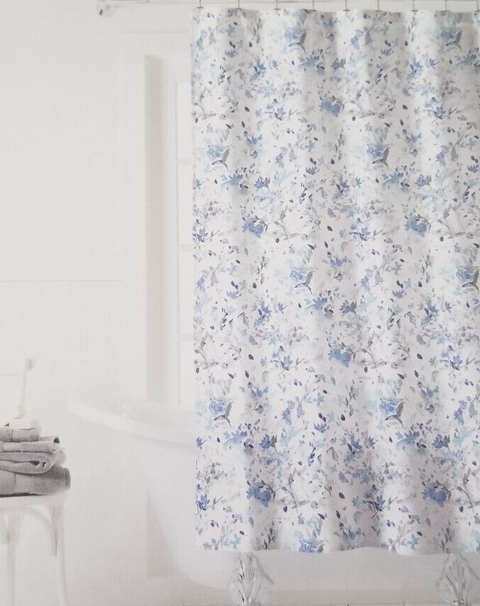 ラルフローレン シャワーカーテン Ralph Lauren polo Ralph Lauren White, Blue & Navy Fabric Shower Curtain 70