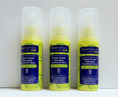 Daniel Galvin Jr Kids Dubble Trubble Detangling Spray COOL CUCUMBER 1.7oz (3 btl