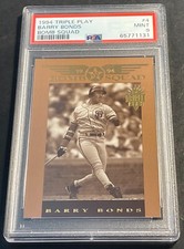 1994 BARRY BONDS TRIPLE PLAY BOMB SQUAD #4 PSA 9 GIANTS POP 2