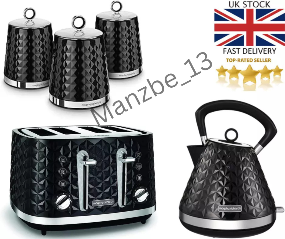 BLACK Morphy Richards Kettle Or Slot Toaster Or Storage Set