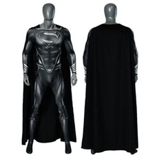 Costume tuta Superman Cos nero mantello cosplay Justice League costume Halloween