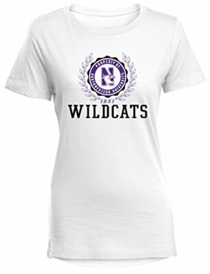 NCAA Northwestern Wildcats Women's Perfect Crewneck Tee, X-Large, White