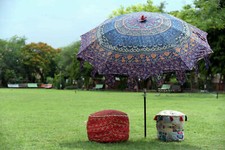 Indian Garden Parasol Mandala Outdoor Sun Shade Umbrella For Summers