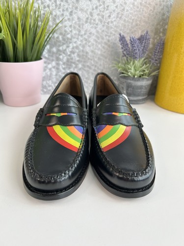 Mocassino G H Bass & Co Weejuns Penny stampa arcobaleno taglia UK 4 - Foto 4 di 19