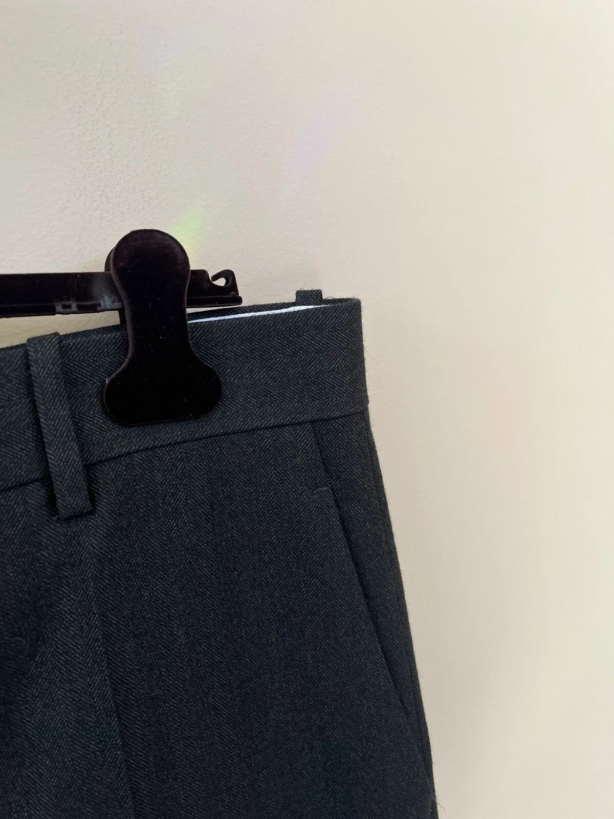 Bottega Veneta Pantaloni a spina di pesce peggiorati in nero campeggio nuovi con etichette 52