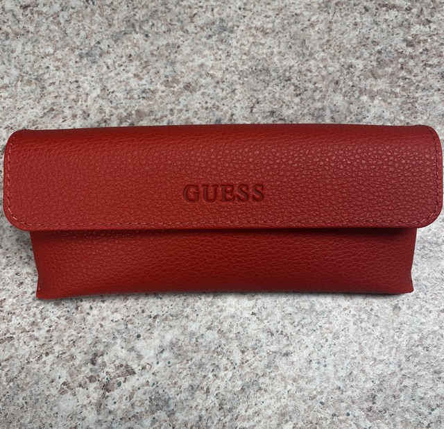 GUESS Red SemiSoft Eyeglasses/Sunglasses/Glasses Case Snap Closure
